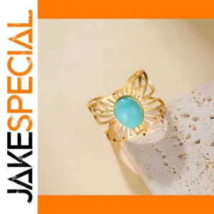 Stainless Steel Bohemian Turquoise Ring