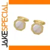 Hexagonal Mother-of-Pearl Cufflinks for Men Women