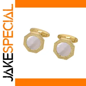 Hexagonal Mother-of-Pearl Cufflinks for Men Women
