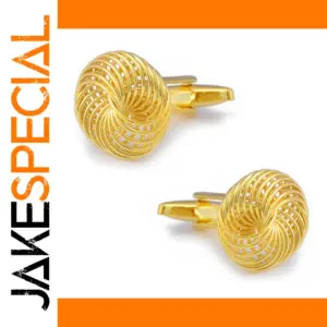 Golden Spiral Hollowed Cufflinks for Men & Women