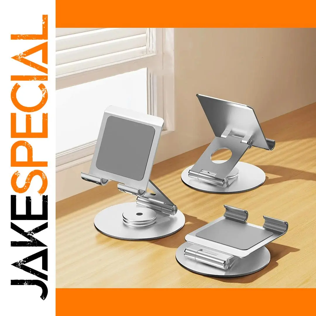 Foldable Aluminum Phone Stand with 360° Rotation 1 Foldable Aluminum Phone Stand with 360° Rotation