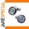 Multi-Layer Concentric Cufflinks in Vibrant Colors