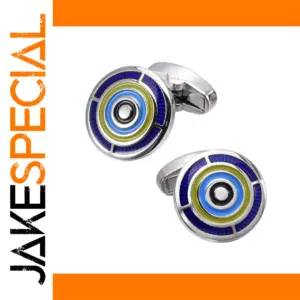 Multi-Layer Concentric Cufflinks in Vibrant Colors