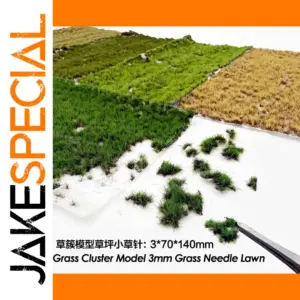 Miniature Static Grass Tufts 14x7cm 3mm Height