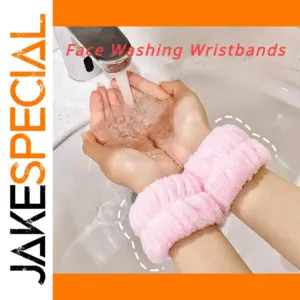 Pink and Grey Face Wash Wristbands Set