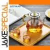 Elegant High Borosilicate Glass Teapot with Gold Accents
