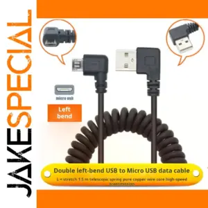 High-Speed USB to Micro USB Spring Cable 1.5m
