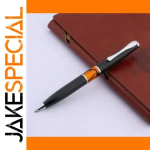 Black Metal Ballpoint Pen with Swirl Design