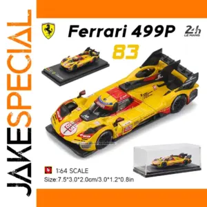 Vibrant Yellow Ferrari 499P Model by Bburago