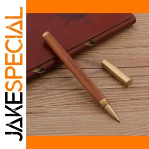 Brass and Wood Rollerball Pen in Gold Accents