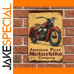 Vintage Motorcycle Metal Tin Sign 12x8in