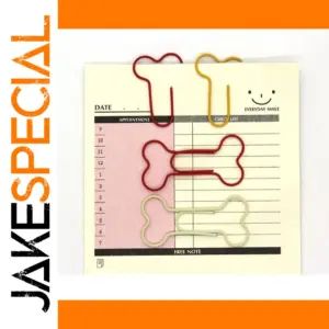 Colorful Dog Bone Paper Clips Set of 24