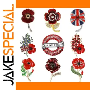 Vintage Enamel Poppy Flower Brooch Collection