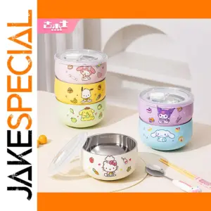 Colorful Children's Stainless Steel Bowl with Cartoon Patterns
