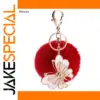 Red Faux Fur Butterfly Keychain