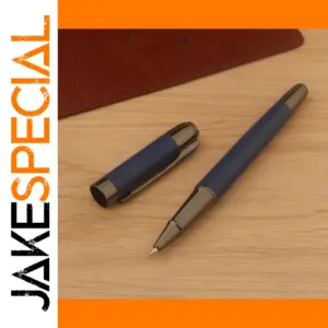 Blue-Grey Metal Ballpoint Pen with 0.5mm Tip
