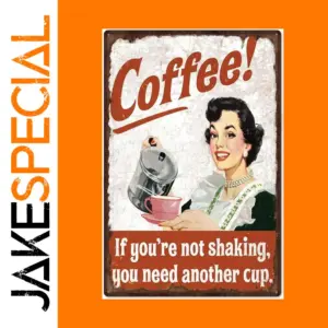 Vintage Coffee Wall Art Sign in Aluminum