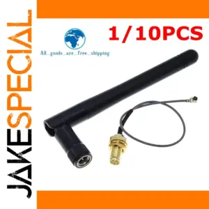 Black 2.4GHz WiFi Antenna 11cm, 2dBi Gain