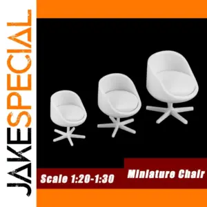Miniature Modern White Chair Set for Models