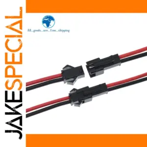 Black JST SM 2-Pin Wire Connector Set