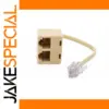 Neutral Beige RJ11 Splitter and Adapter