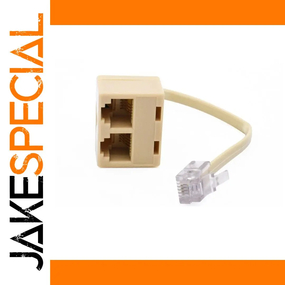 Neutral Beige RJ11 Splitter and Adapter 1 Neutral Beige RJ11 Splitter and Adapter