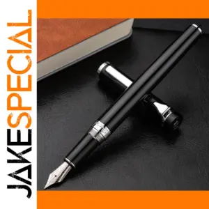 Elegant Black and Silver Fountain Pen