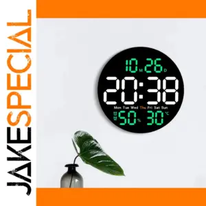 Digital Wall Clock with Date and Temperature