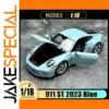 1/18 Scale Diecast Porsche 911 ST 2023 in Blue