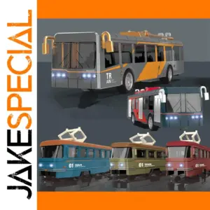 1:90 Alloy Pull-Back Tram Model in Vivid Colors