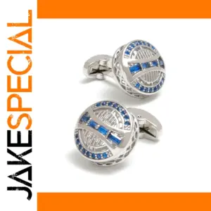 Silver and Blue Vintage-Style Cufflinks for Men