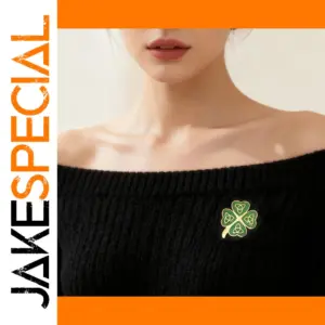 Stainless Steel Four-Leaf Clover Brooch