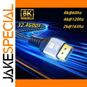 8K DisplayPort 1.4 Cable for Gaming