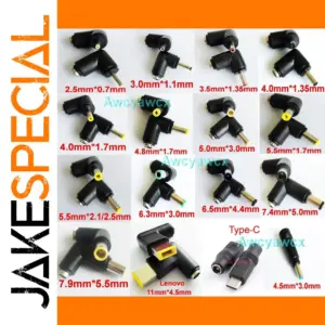 Female to Male DC Power Adapter with Multiple Sizes