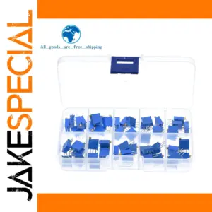 50-Piece High-Precision Wirewound Trimmer Potentiometer Set