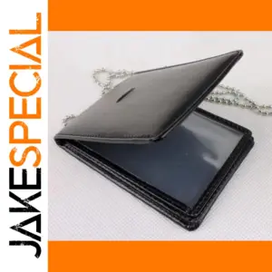 Black Leather Badge ID Holder for Professionals