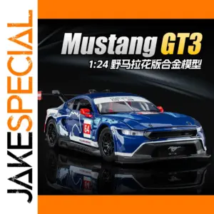 Vibrant Blue Ford Mustang GT3 Model 1:24 Scale