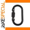 Black Steel O-Shaped Climbing Carabiner 25kN