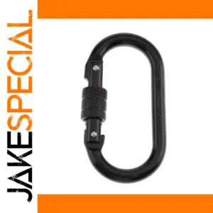 Black Steel O-Shaped Climbing Carabiner 25kN