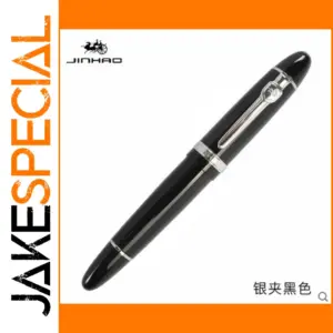 Elegant Black and Silver Fountain Pen for Writers