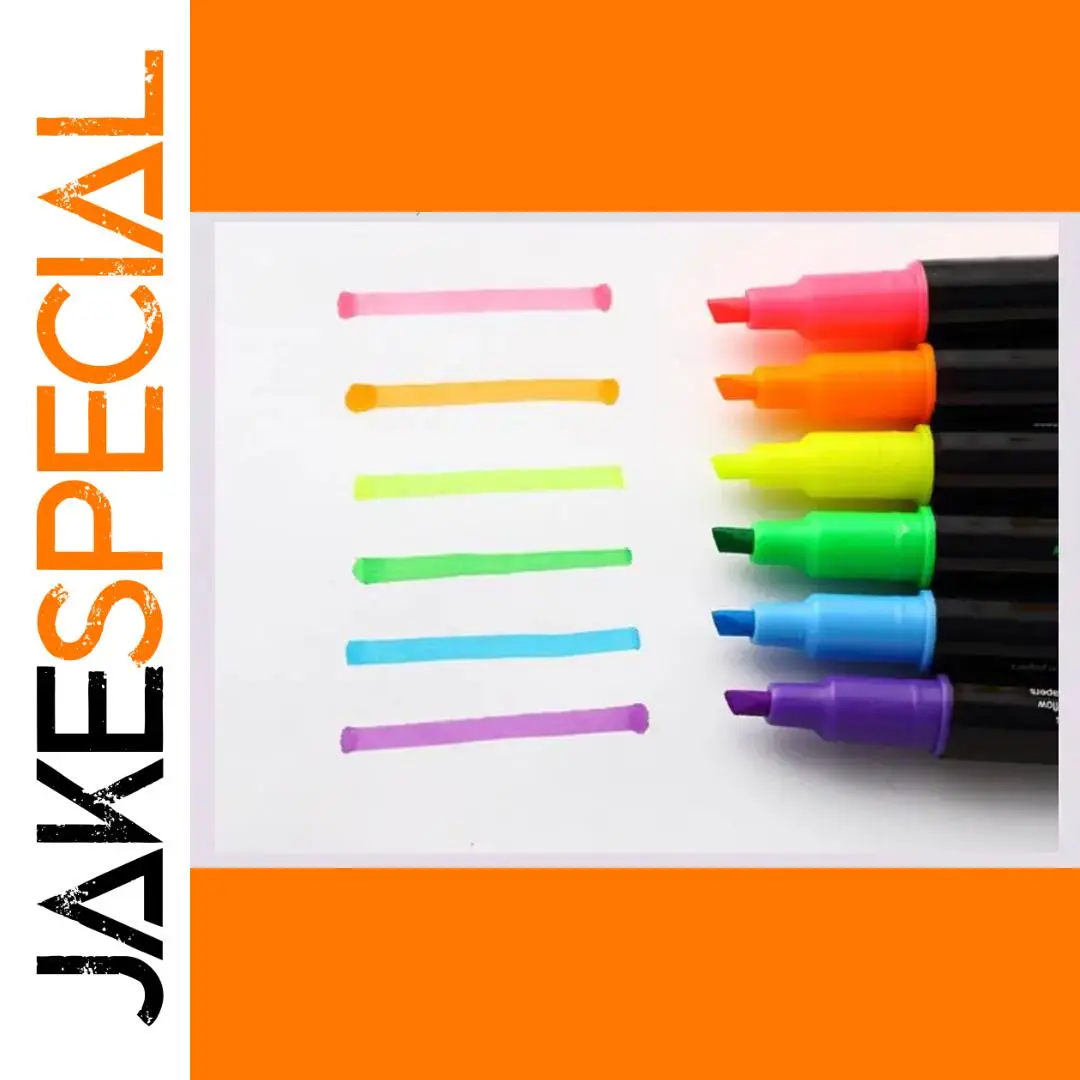 Double-Ended Water-Based Highlighter in Six Colors 1 Double-Ended Water-Based Highlighter in Six Colors