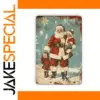 Vintage Santa Claus Iron Tin Sign for Holiday Decor
