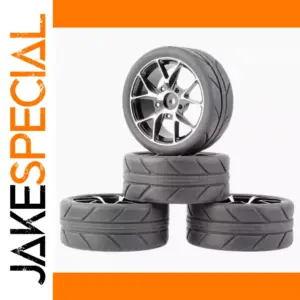 RC 1/10 Scale Metal Wheels and Rubber Tires Set