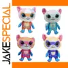 Set of Four Colorful Cat Plush Toys