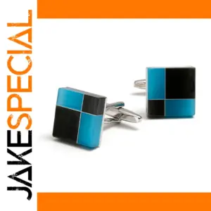 Blue-Black Checkerboard Cufflinks for Men and Women