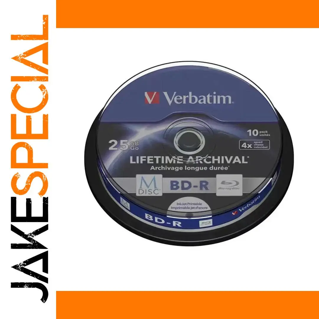 Verbatim 25GB BD-R Blu-ray Discs Set of 10 1 Verbatim 25GB BD-R Blu-ray Discs Set of 10