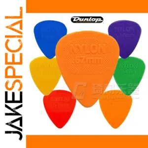 Vibrant Nylon Midi Guitar Pick Set with Gauges