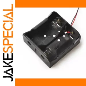 Black Two-D Battery Holder with Wires