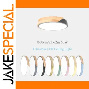 Modern Round Wooden LED Ceiling Light