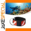 Black Nylon Dive Wrist Strap with Red White Stripe